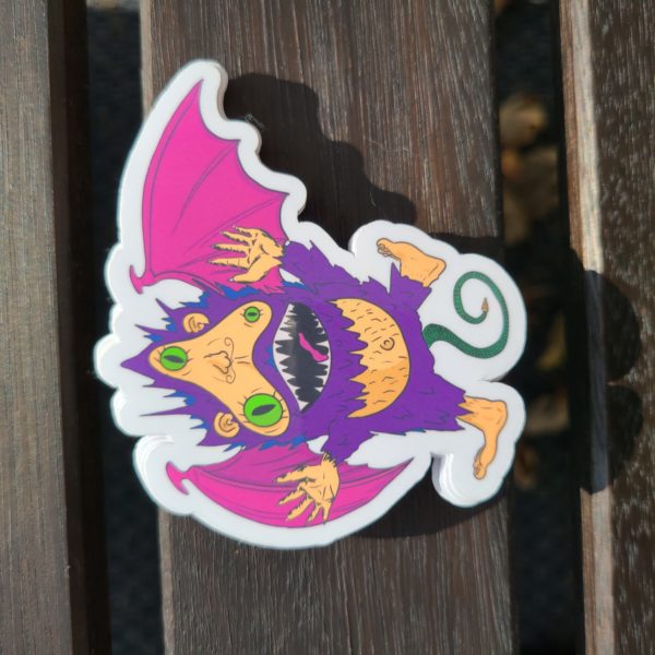 Bat Creature Die Cut Sticker